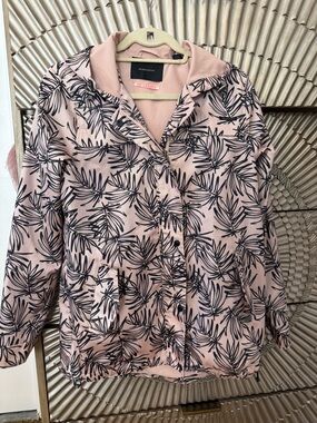 Scotch & Soda Pink Leaf-Print Rain Jacket